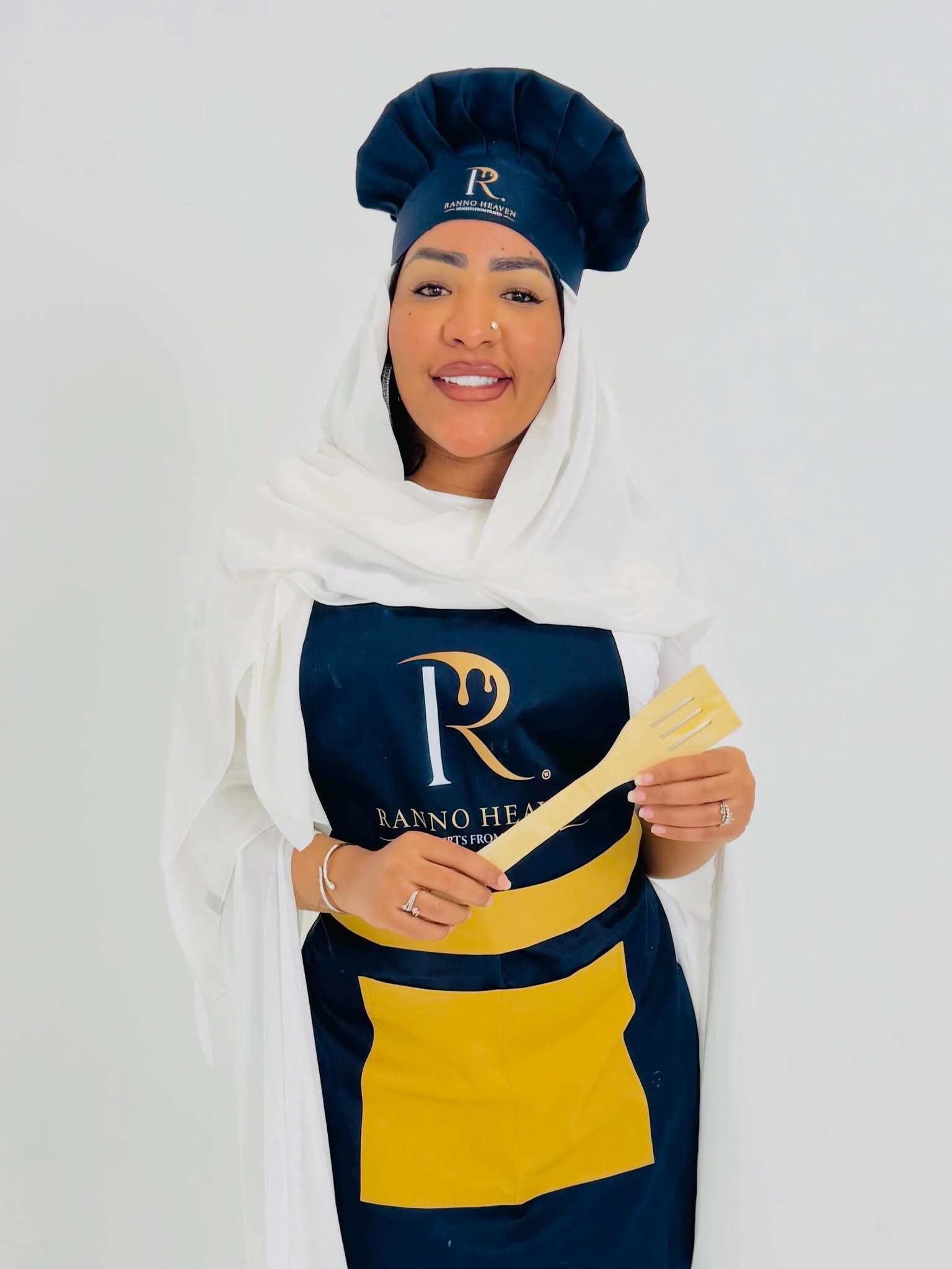 The founder of Ranno Heaven in her navy and gold apron