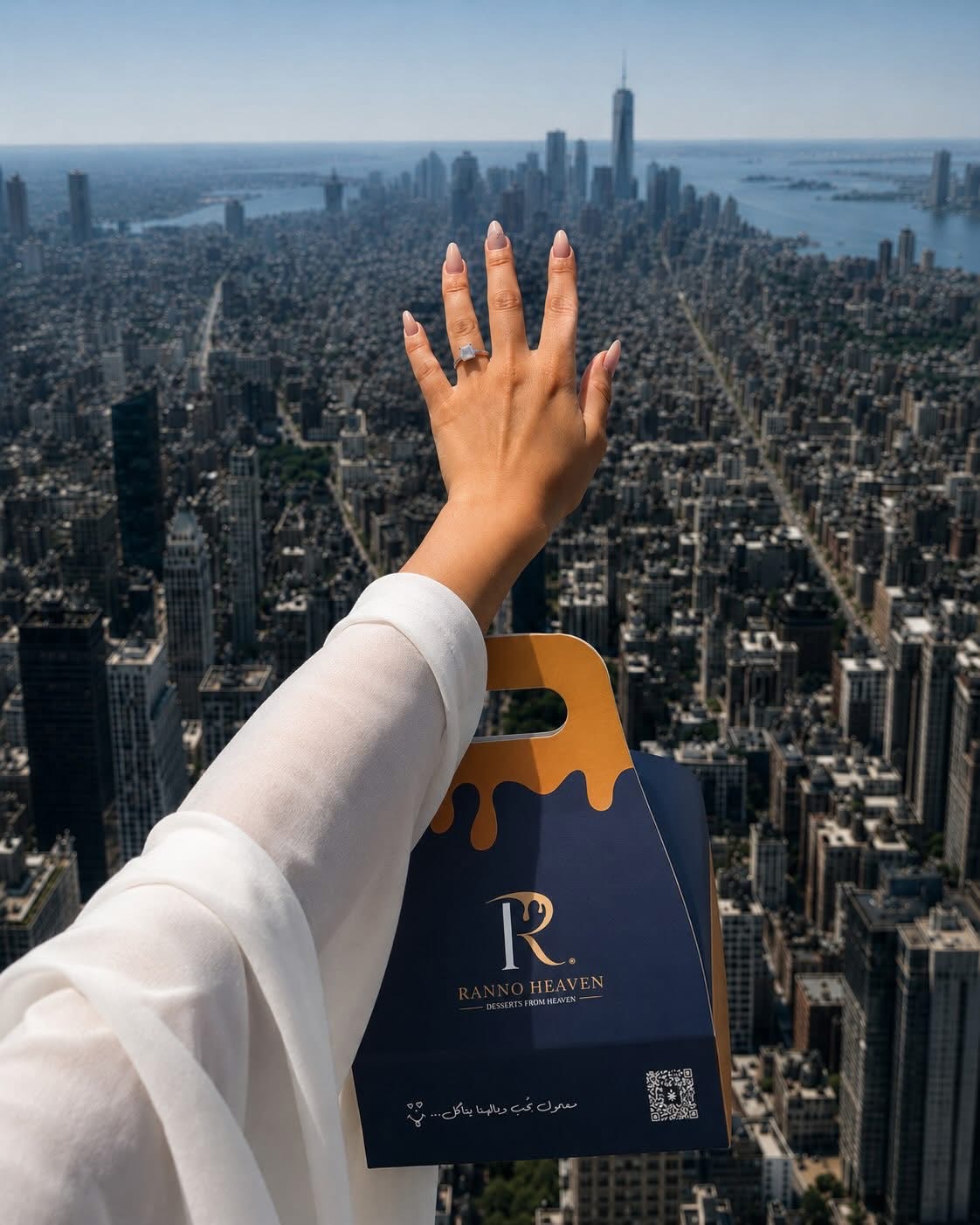 Ranno Heaven box over the New York skyline